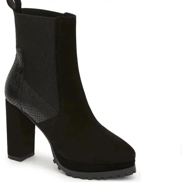 All Saints Sahara Snakeskin Embossed Suede Bootie Size 11 - Picture 1 of 11